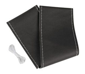 Premium Truck, coprivolante in pelle - M - &Oslash; 44/46 cm - Nero/Argento