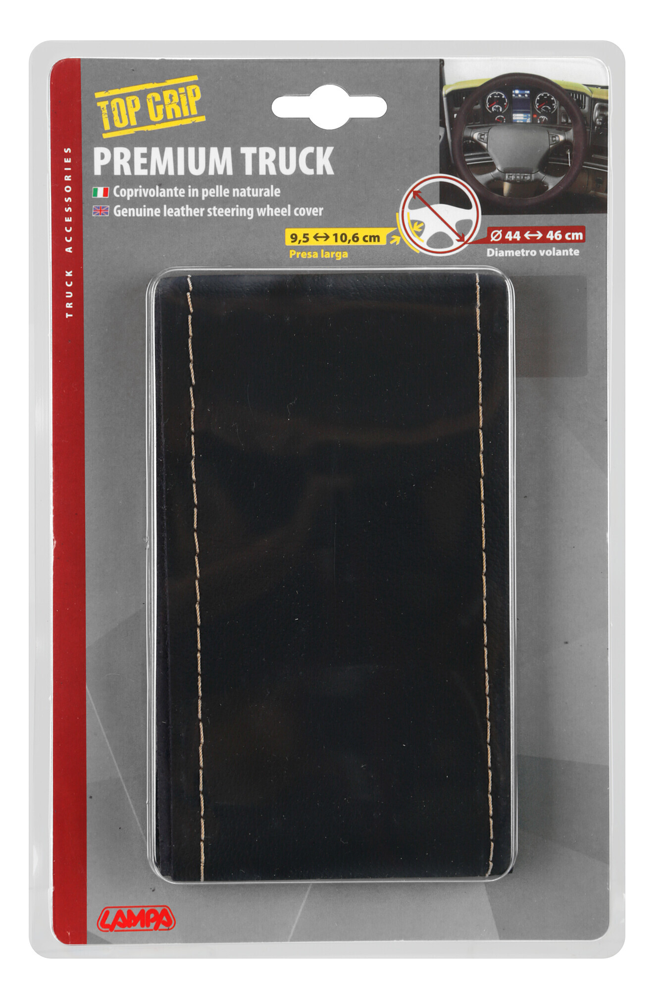Premium Truck, coprivolante in pelle - M - Ø 44/46 cm - Nero/Beige 3 Premium Truck, coprivolante in pelle - M - Ø 44/46 cm - Nero/Beige - immagine 3