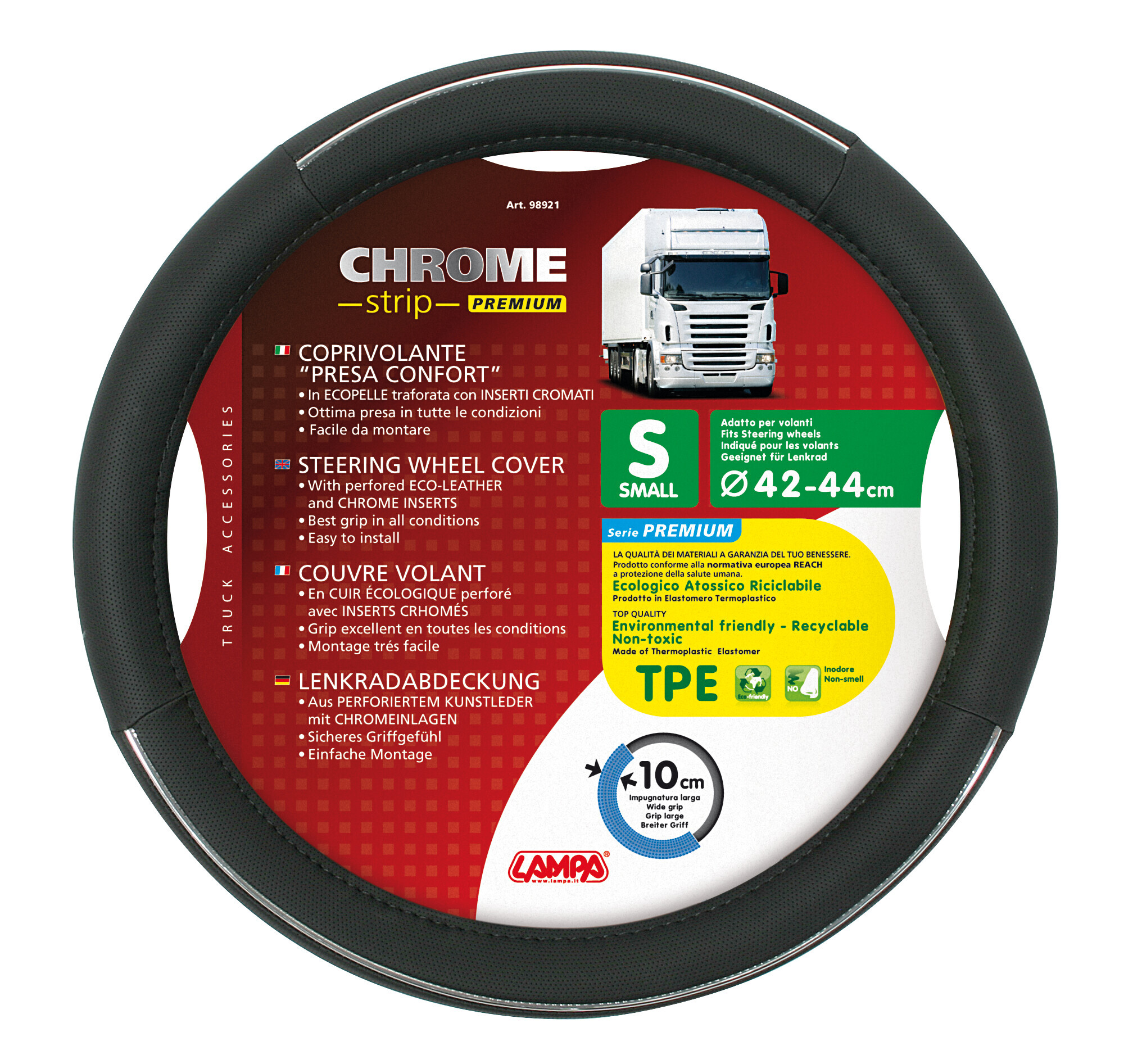 Chrome Strip, coprivolante in Skeentex - S - Ø 42/44 cm