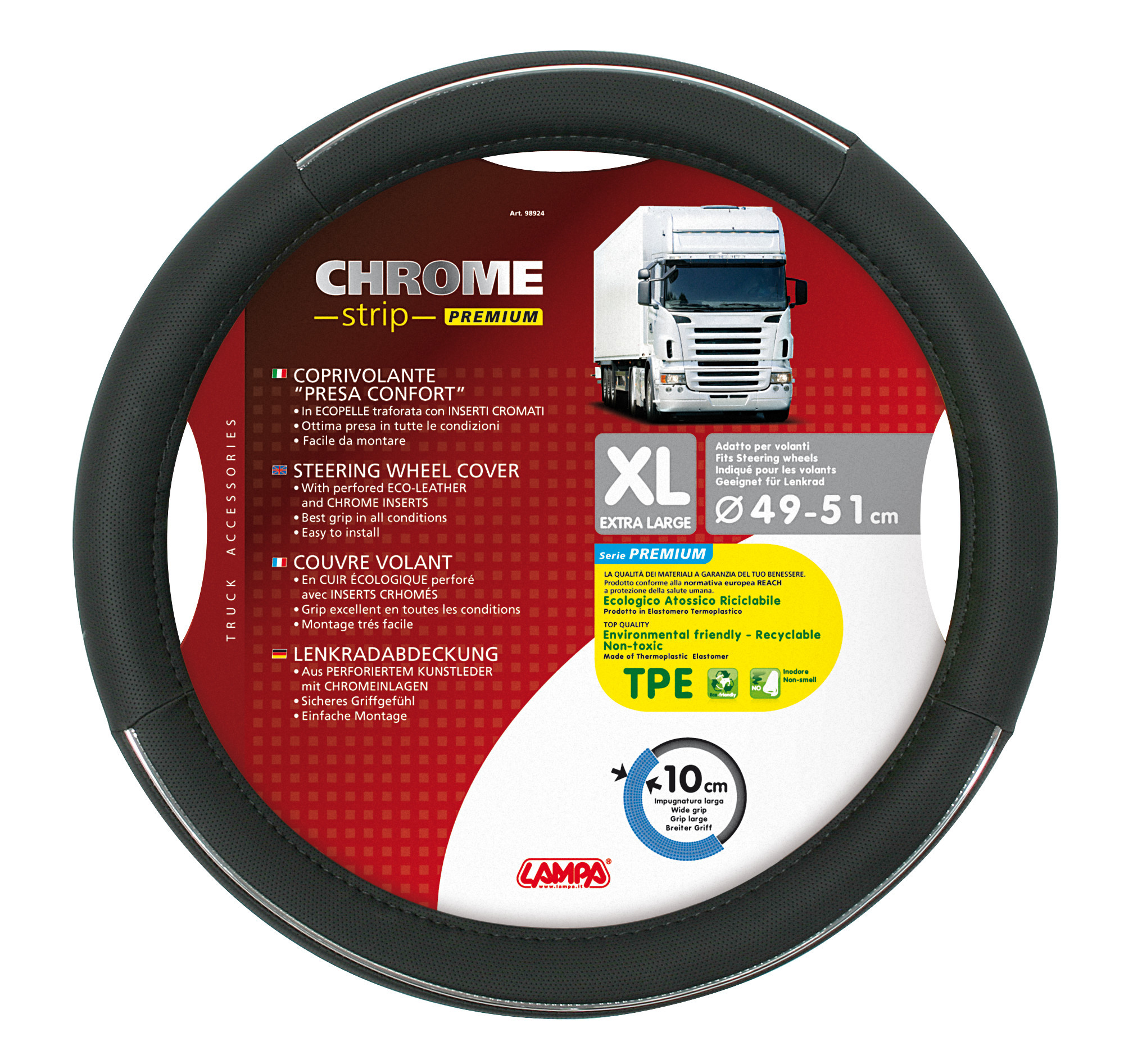 Chrome Strip, coprivolante in Skeentex - XL - Ø 49/51 cm