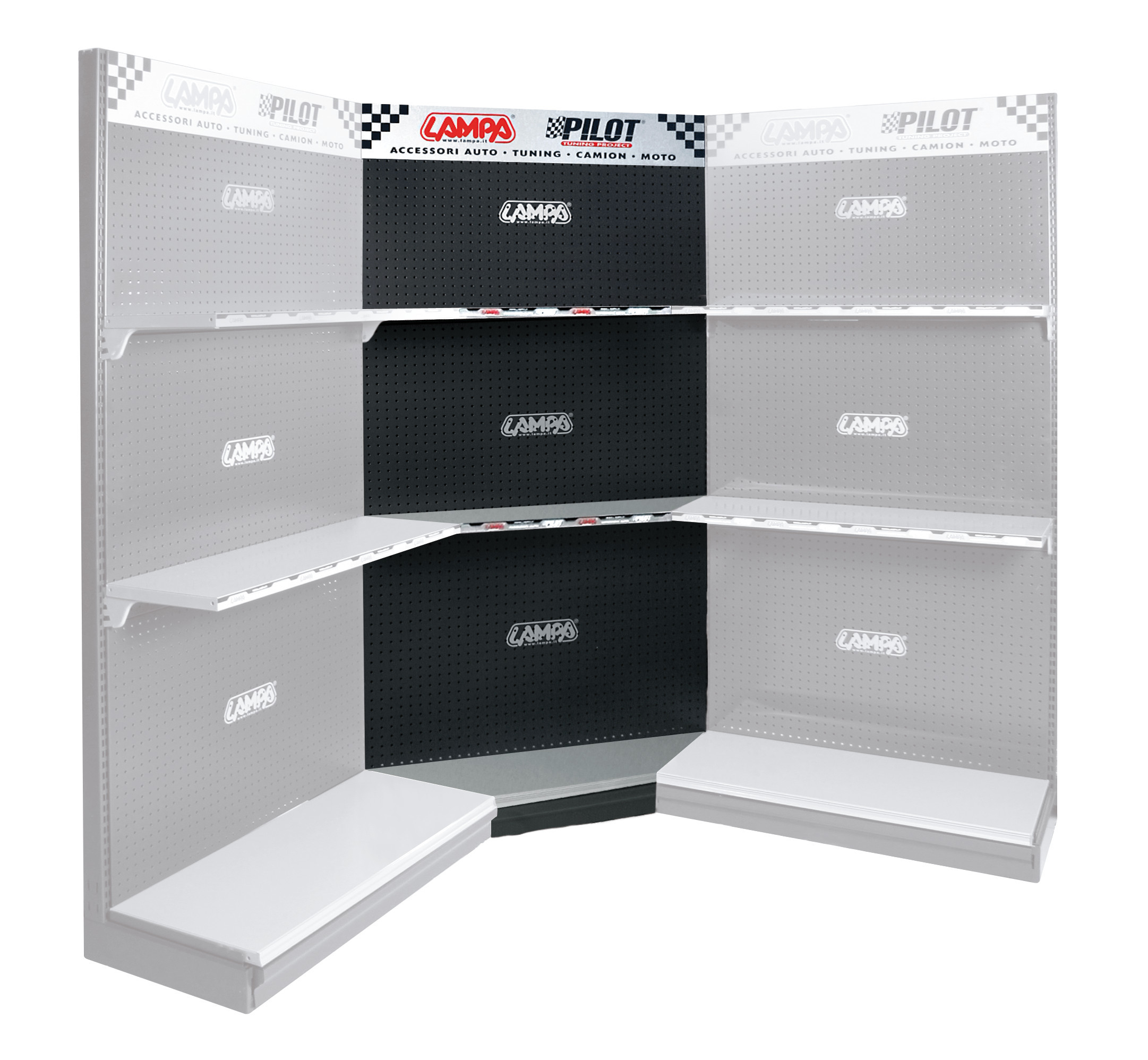 Scaffale angolare F4, kit angolare - 210 cm - immagine 2