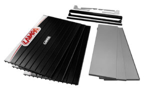 Scaffale modulare D1, kit pannelli a doghe e accessori - 210 cm