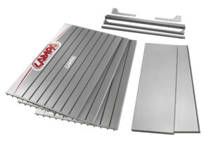 Scaffale modulare D3, kit pannelli a doghe e accessori - 210 cm