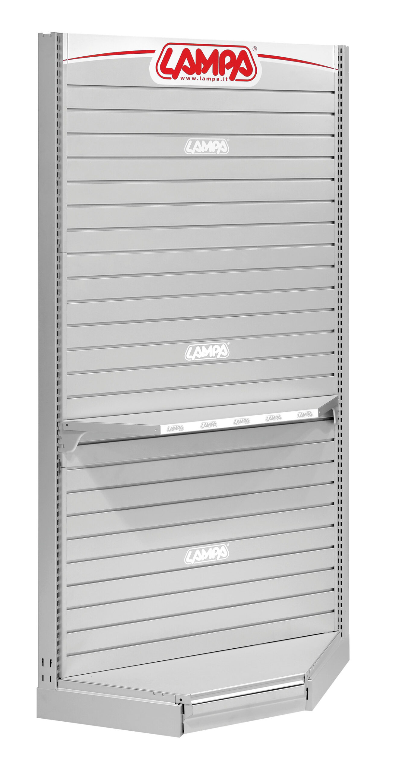 Scaffale angolare D4, kit pannelli a doghe e accessori - 210 cm - immagine 2