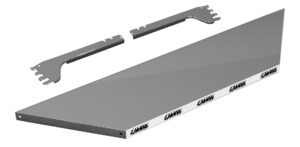 Ripiano grigio per scaffali angolari forati neri - 97x23 cm