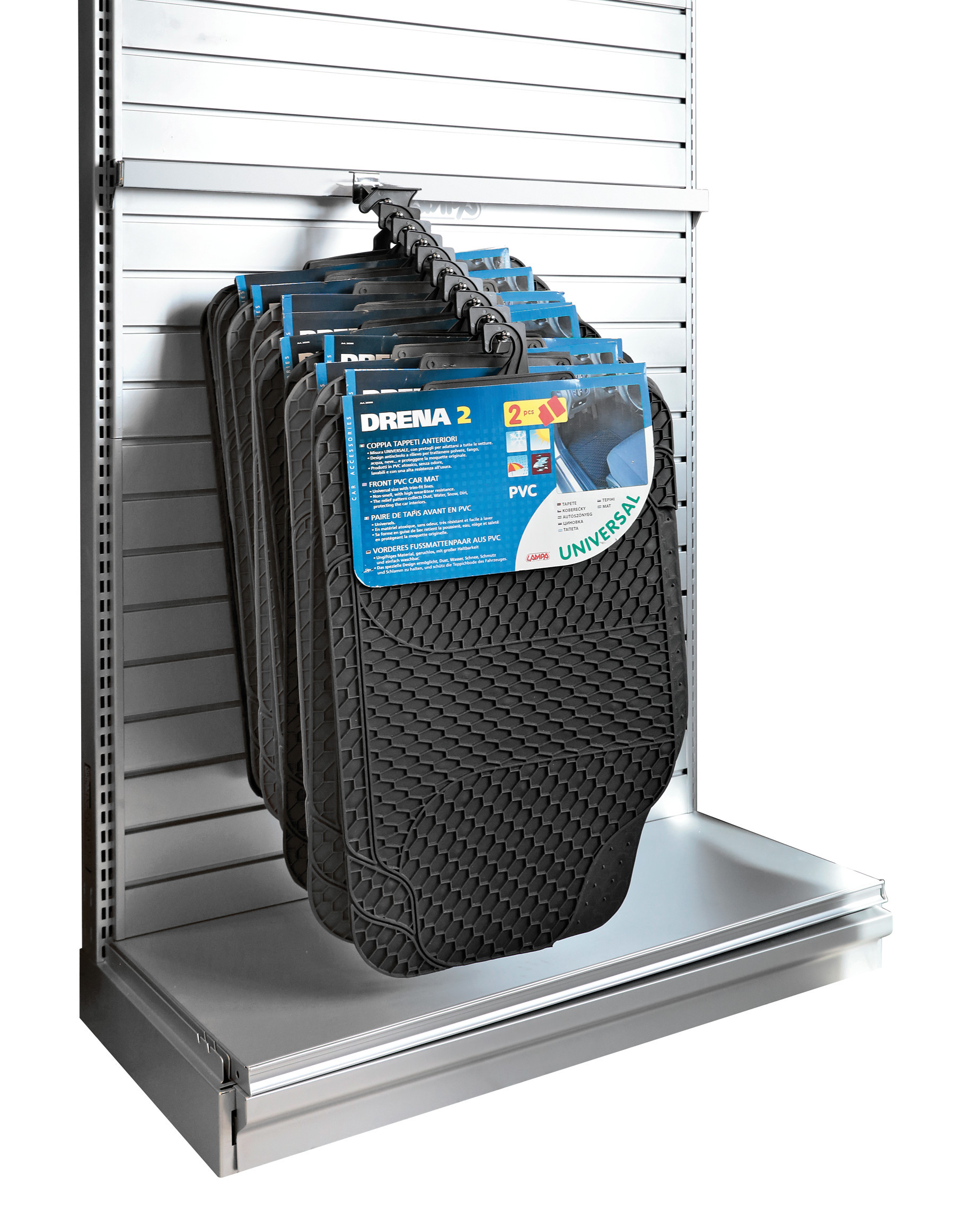 Appendino inclinato 10 pioli rinforzato, cromato - 40 cm 2 Appendino inclinato 10 pioli rinforzato, cromato - 40 cm - immagine 2