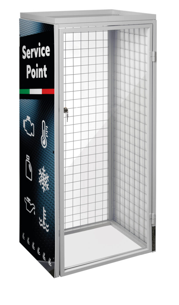 Display professionale per prodotti chimici, olio e additivi