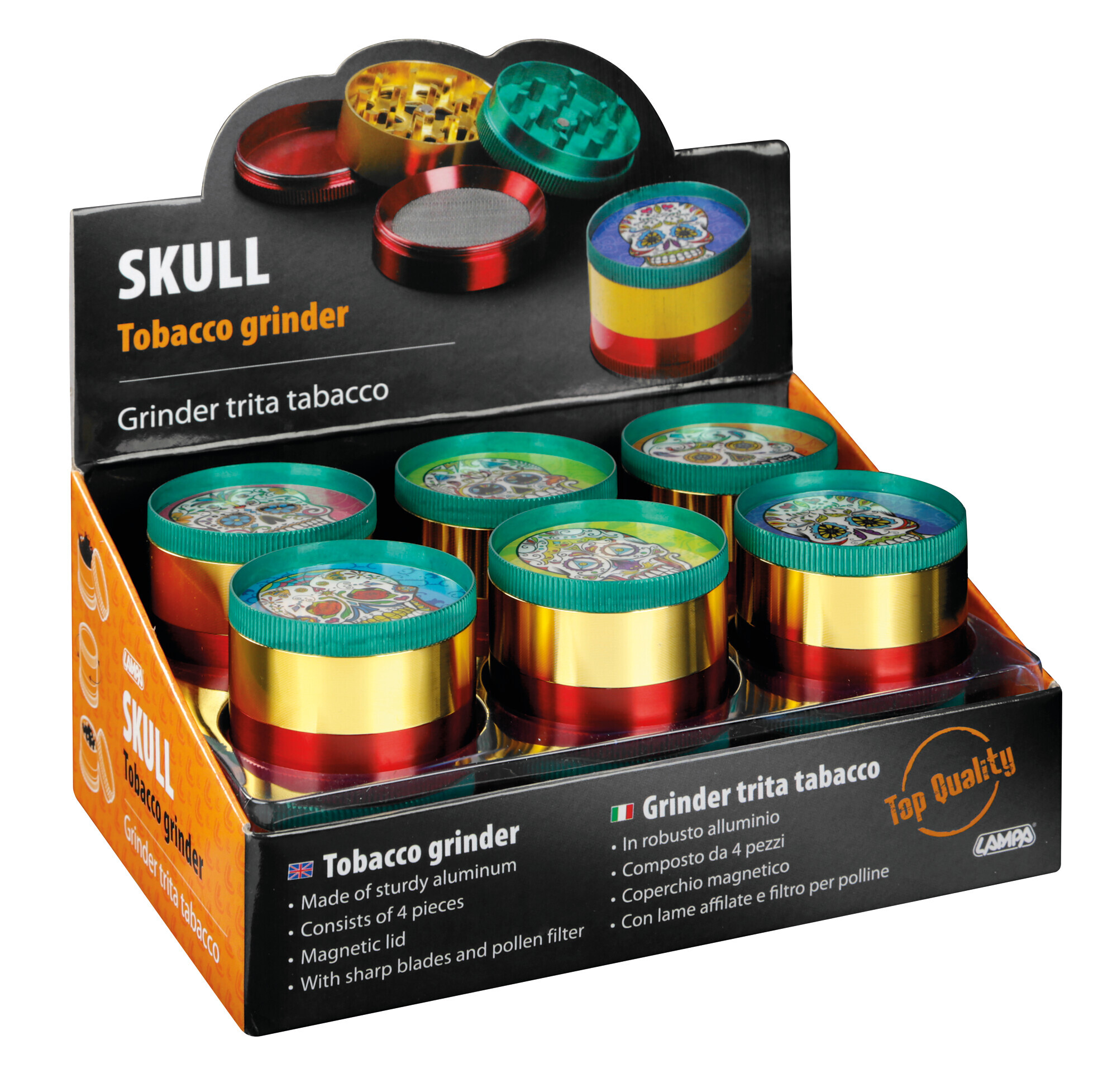 Skull, grinder trita tabacco - Confezione da 12 pezzi - immagine 3