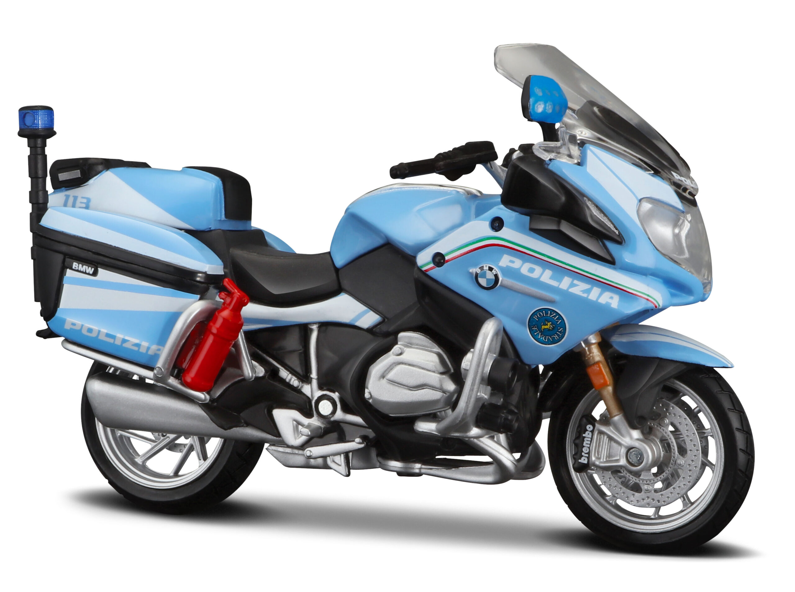 Moto Polizia, Bmw R 1200 RT, Maisto, scala 1:18, scatola vetrina