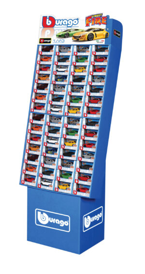 Collezione 112 Auto assortite, Burago, scala 1:43, display da terra