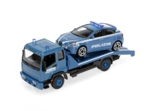 Carro attrezzi Polizia con auto, Burago, scala 1:43