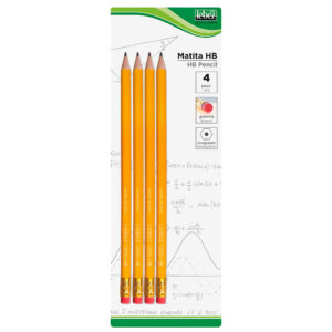 Matita HB affilata con gomma