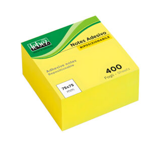 Memo stick adesivi riposizionabili Linea Neon, cubo da 400 fogli, 75 x 75 mm