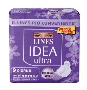 Lines Idea ultra giorno, assorbenti con ali - 9 pz