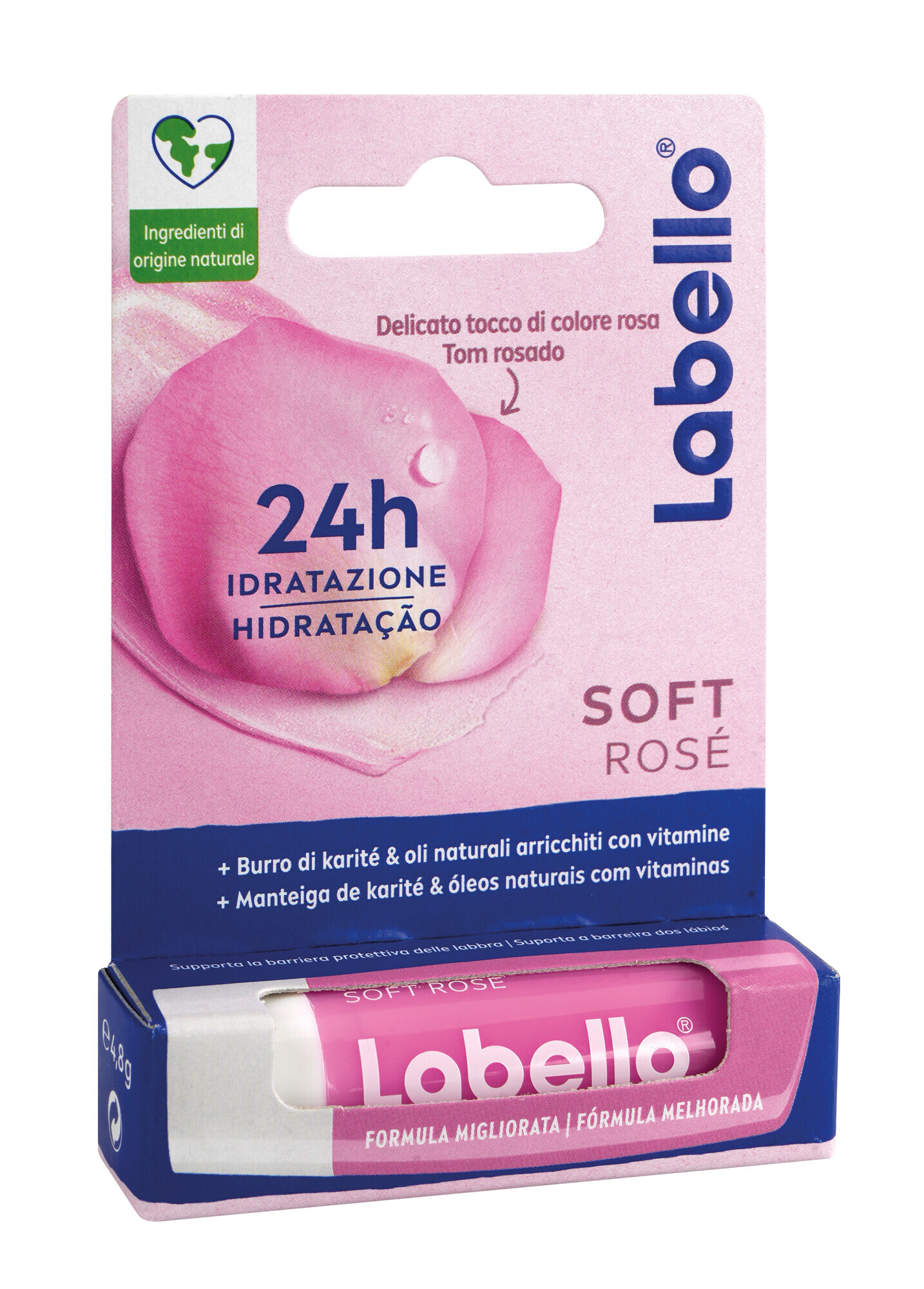 Labello, balsamo labbra idratante “Soft Rosé” - 4,8 g - Confezione da 12 pezzi - immagine 3