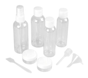 Got Beauty, set contenitori vuoti da viaggio con pochette trasparente multiuso - Confezione da 5 pezzi