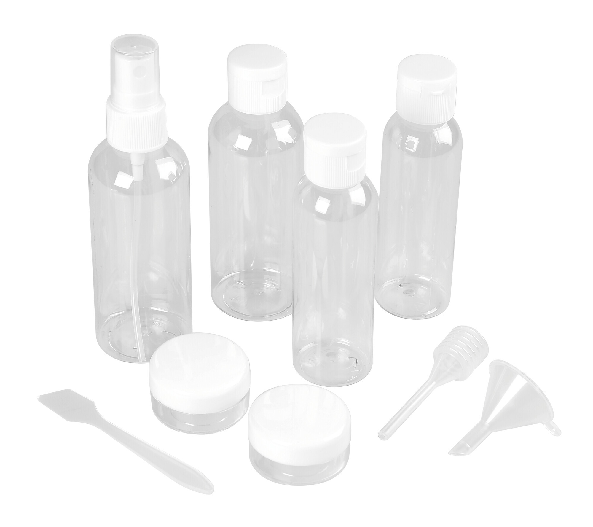 Got Beauty, set contenitori vuoti da viaggio con pochette trasparente multiuso - Confezione da 5 pezzi