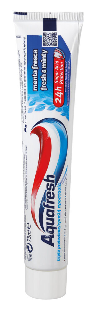 Aquafresh, Dentifricio “Menta Fresca” - 75 ml - Confezione da 12 pezzi