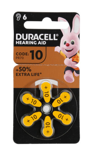 Duracell Hearing Aid, &ldquo;10&rdquo;, 6 pz - Confezione da 10 pezzi