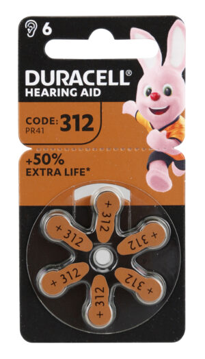 Duracell Hearing Aid, &ldquo;312&rdquo;, 6 pz - Confezione da 10 pezzi
