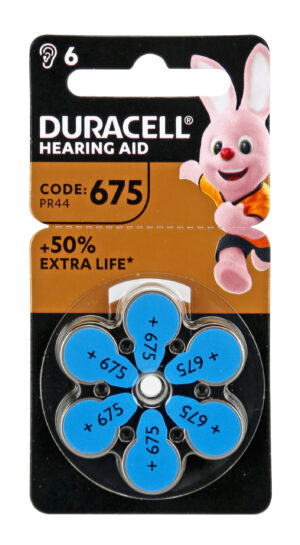 Duracell Hearing Aid, &ldquo;675&rdquo;, 6 pz - Confezione da 10 pezzi