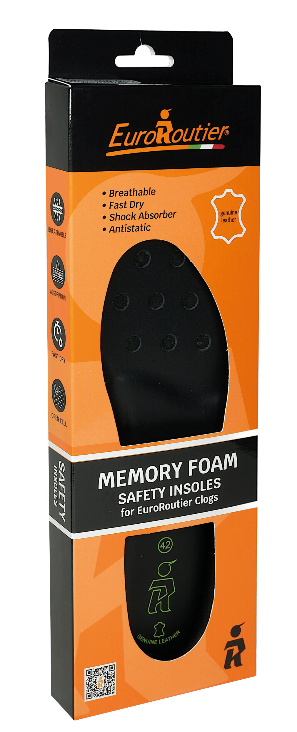 Solette Antistatiche in Memory Foam con rivestimento in Vera Pelle - EU 43 - UK 9 - immagine 5