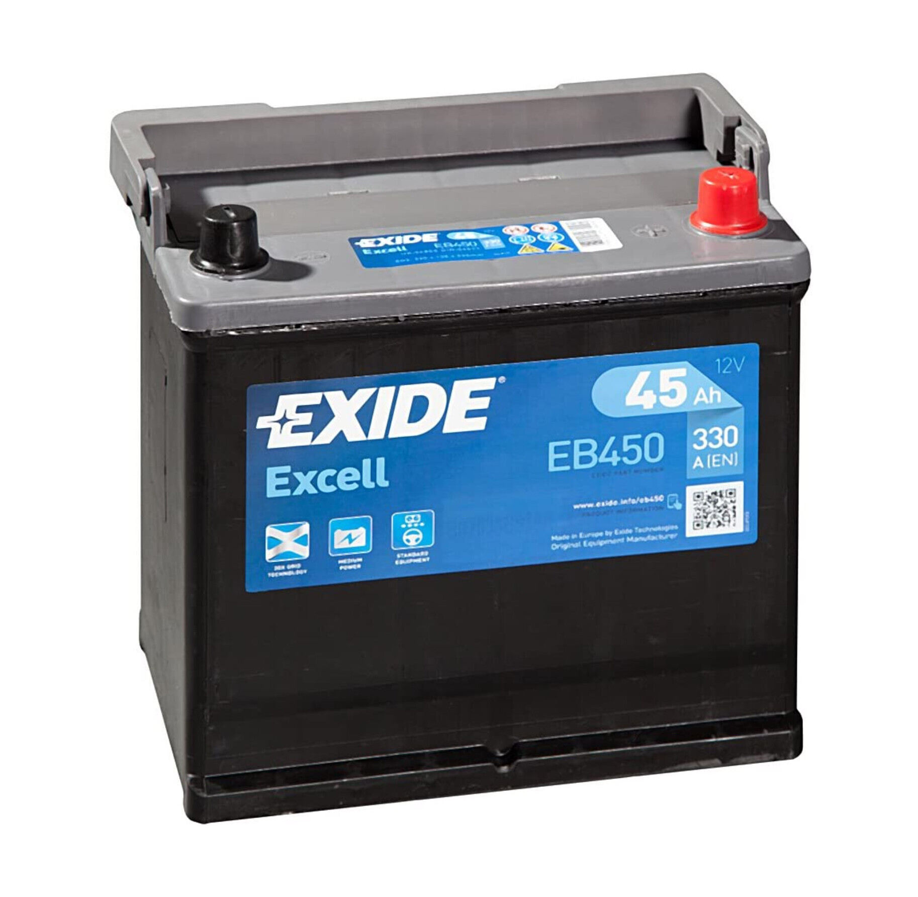 Batteria 12V - Exide Excell - 45 Ah - 330 A - E02