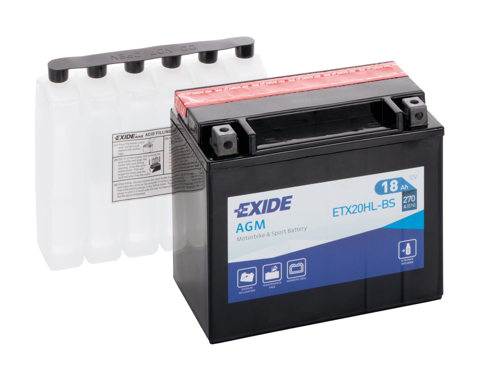Batteria 12V - Exide Bike AGM - 18 Ah - 270 A