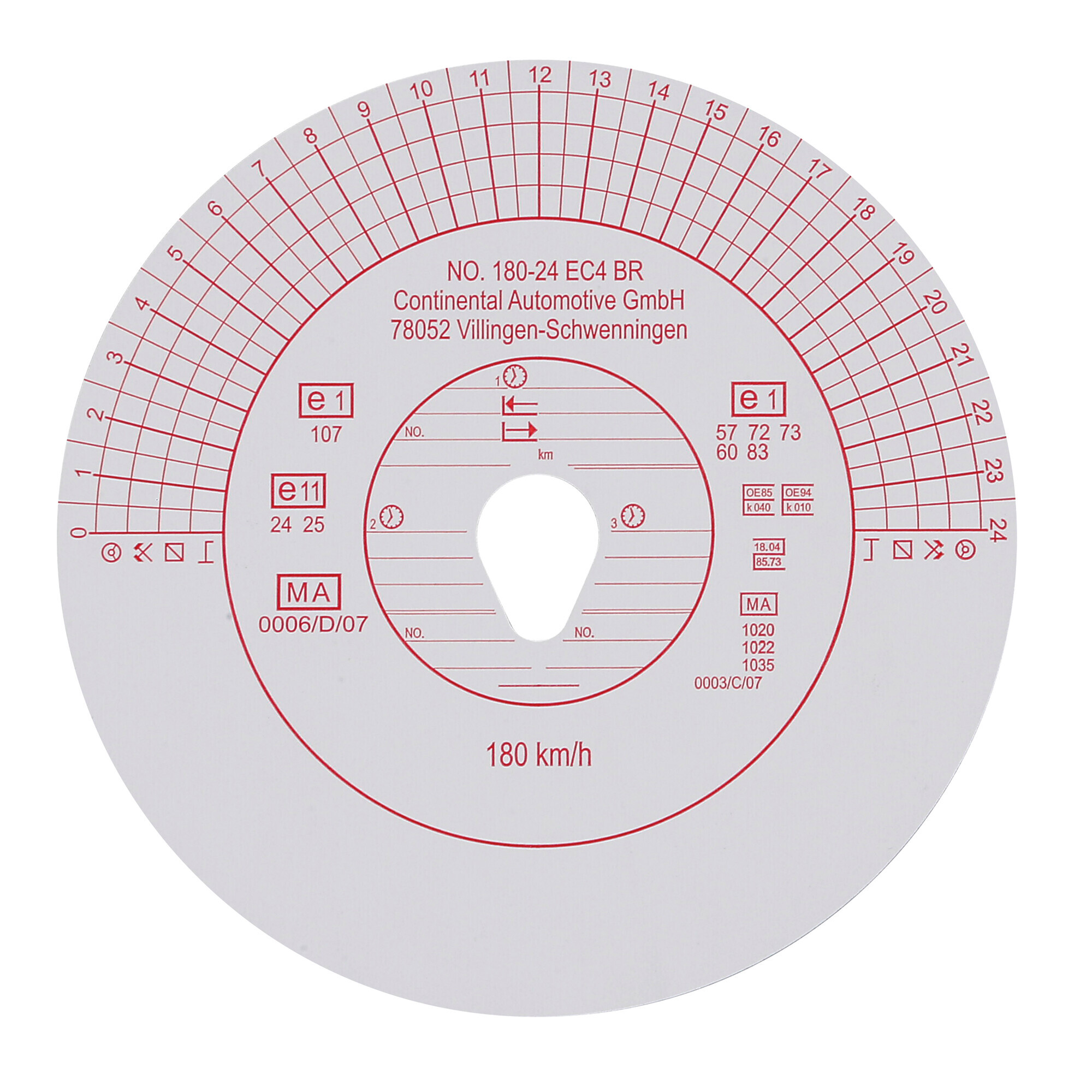 Original Kienzle, set 100 pz dischi tachigrafo omologati - 180 Km/h