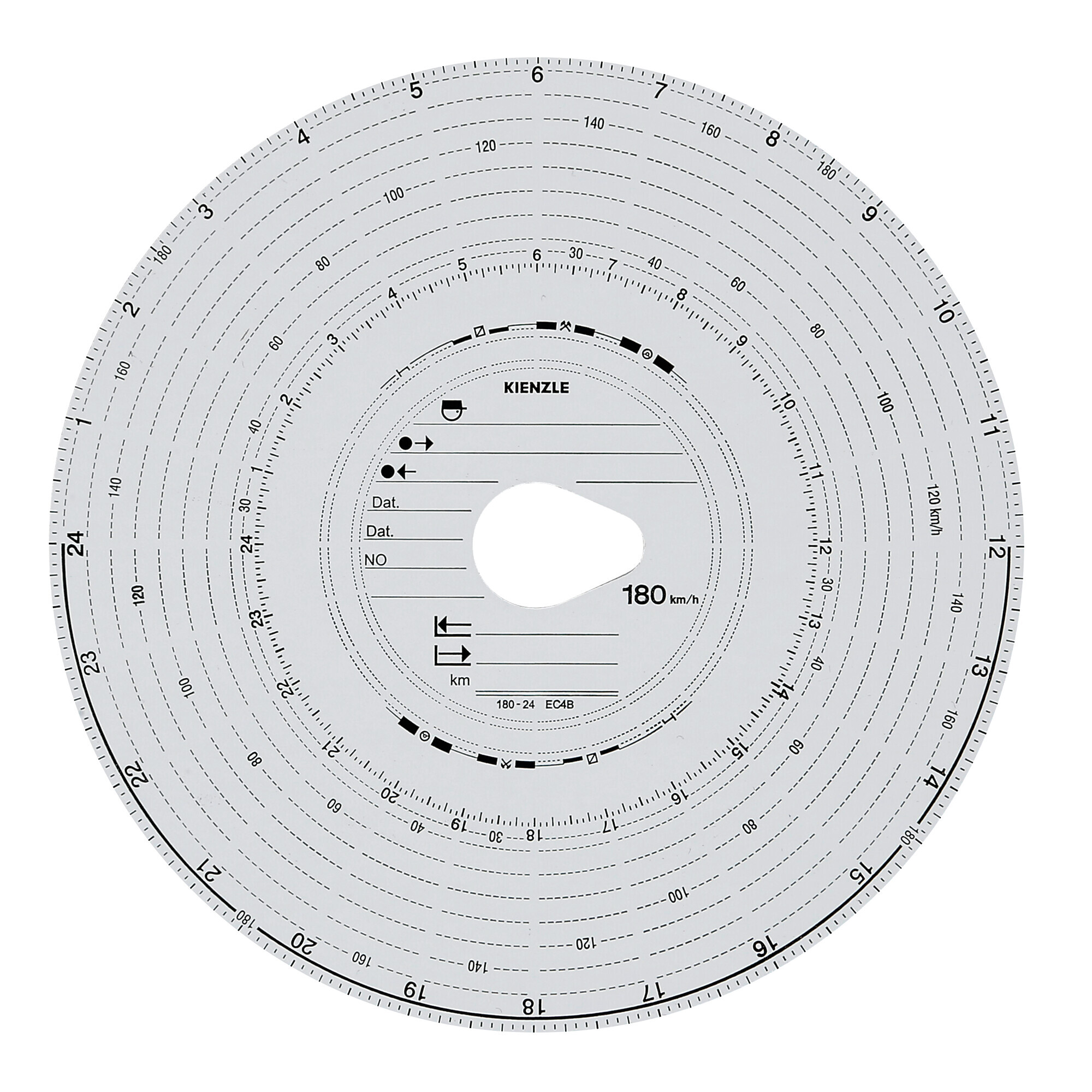 Original Kienzle, set 100 pz dischi tachigrafo omologati - 180 Km/h - immagine 2