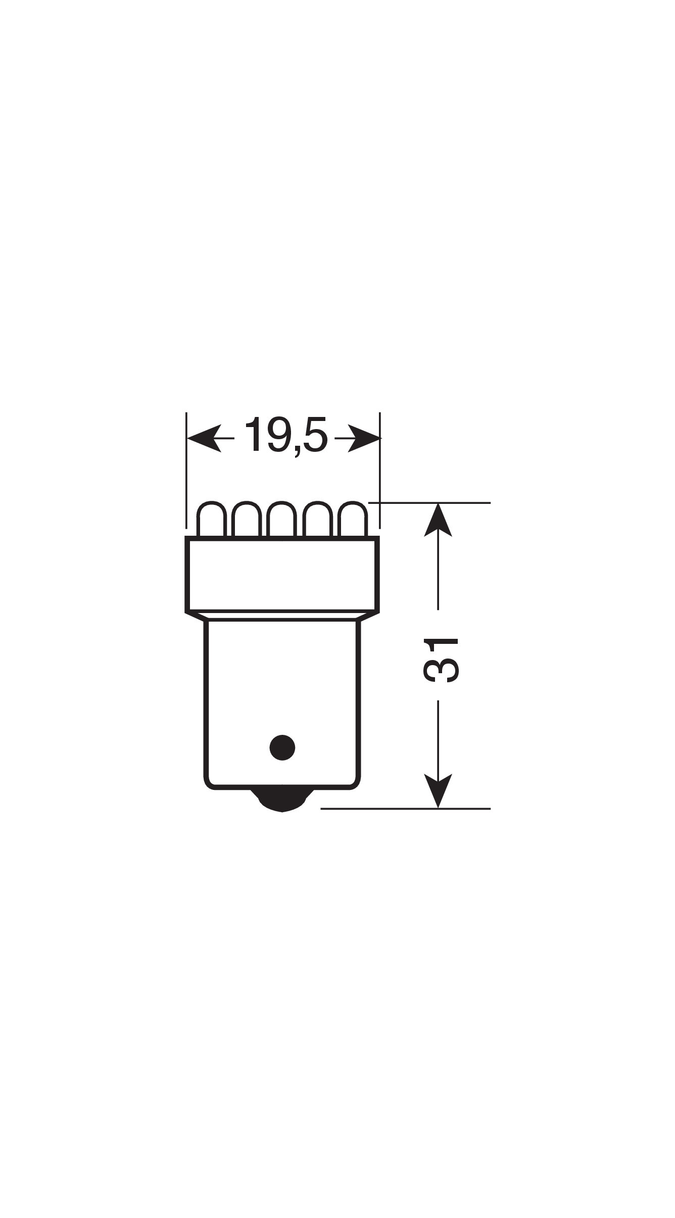 12V Lampada Multi-Led 11 Led - (R10W) - BA15s - 1 pz - Scatola - Rosso - immagine 3
