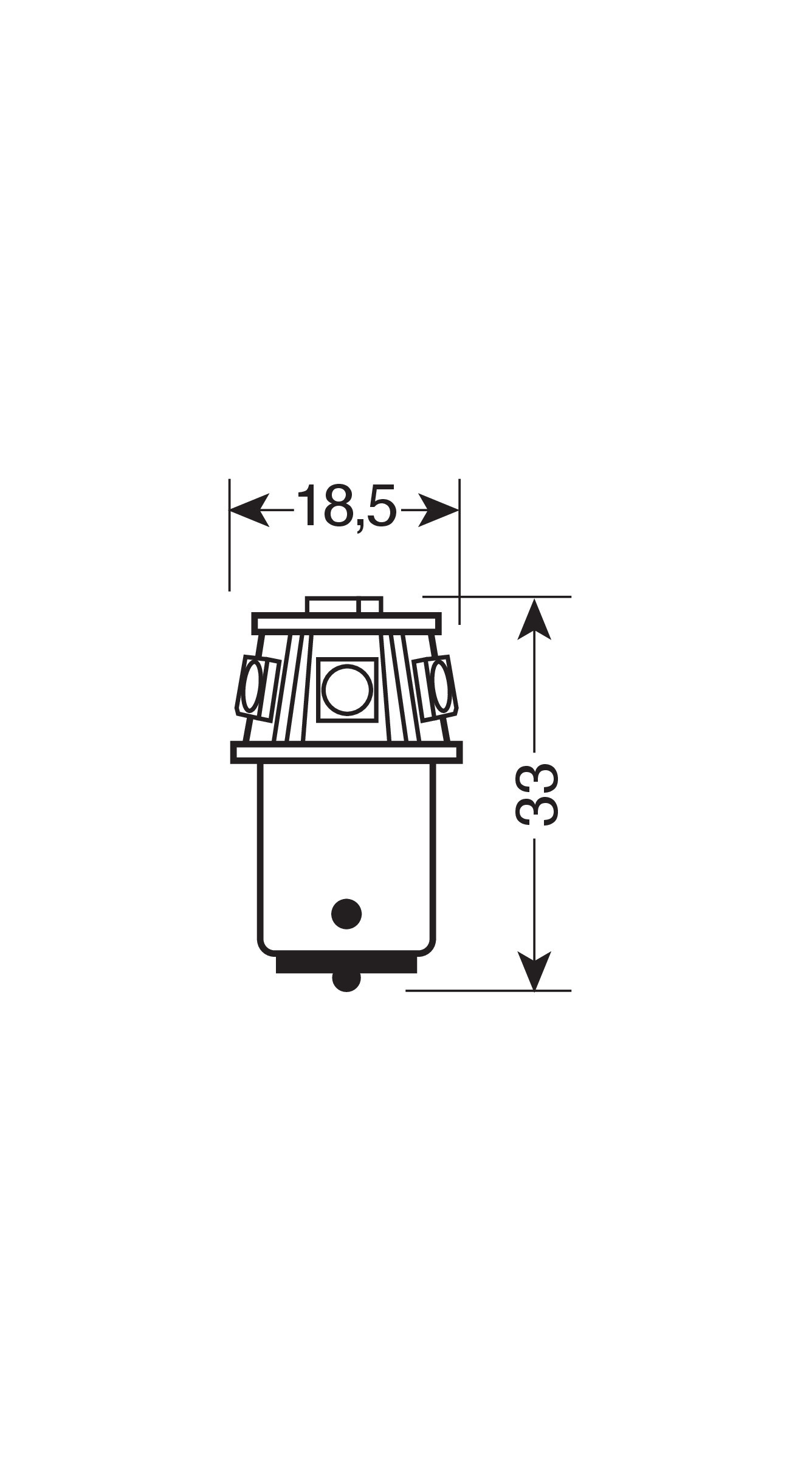 12V Led Series - 6 SMD x 3 chips - (P21W) - BA15s - 1 pz - Scatola - Bianco - Doppia polarità - immagine 3
