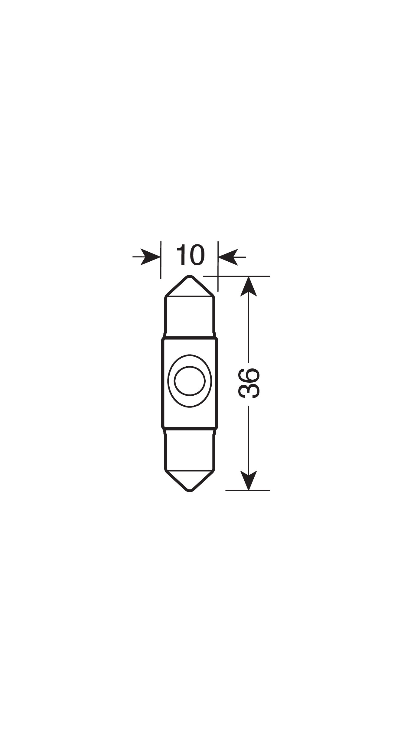 12V Led Series - 1 SMD x 2 chips - (C5W) - 10x36 mm - SV8,5-8 - 1 pz - Scatola - Bianco - immagine 4
