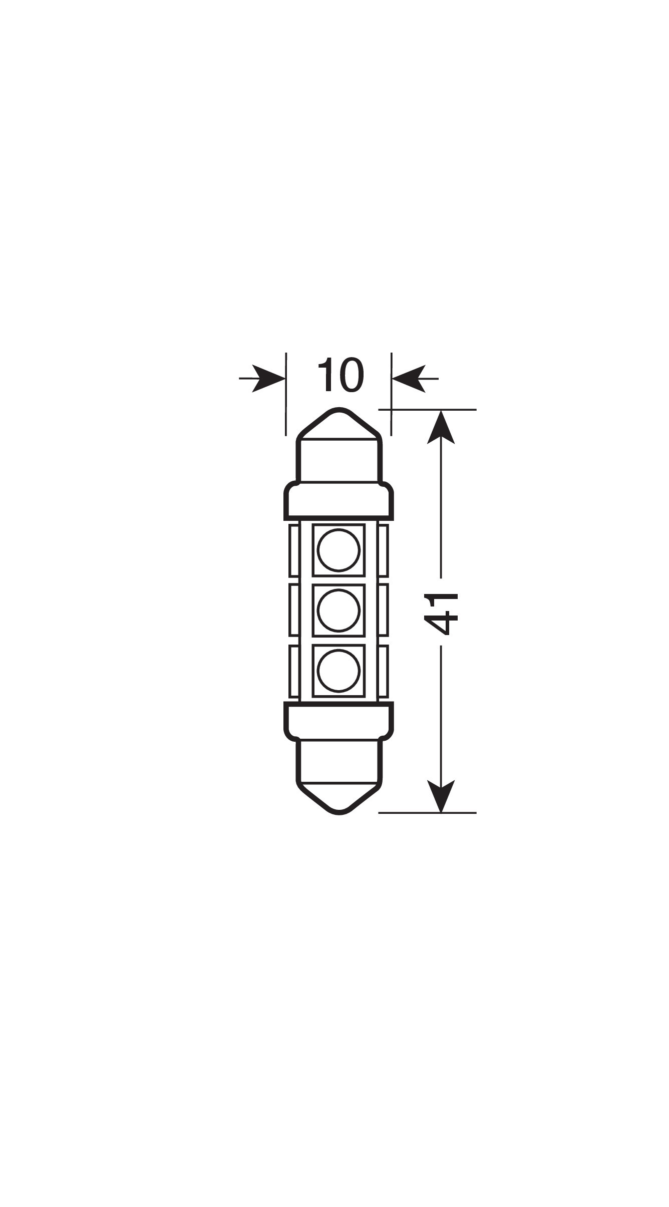 24/30V Led Series - 12 SMD x 3 chips - 11x41 mm - SV8,5-8 - 2 pz - Scatola - Bianco - Doppia polarità - immagine 5
