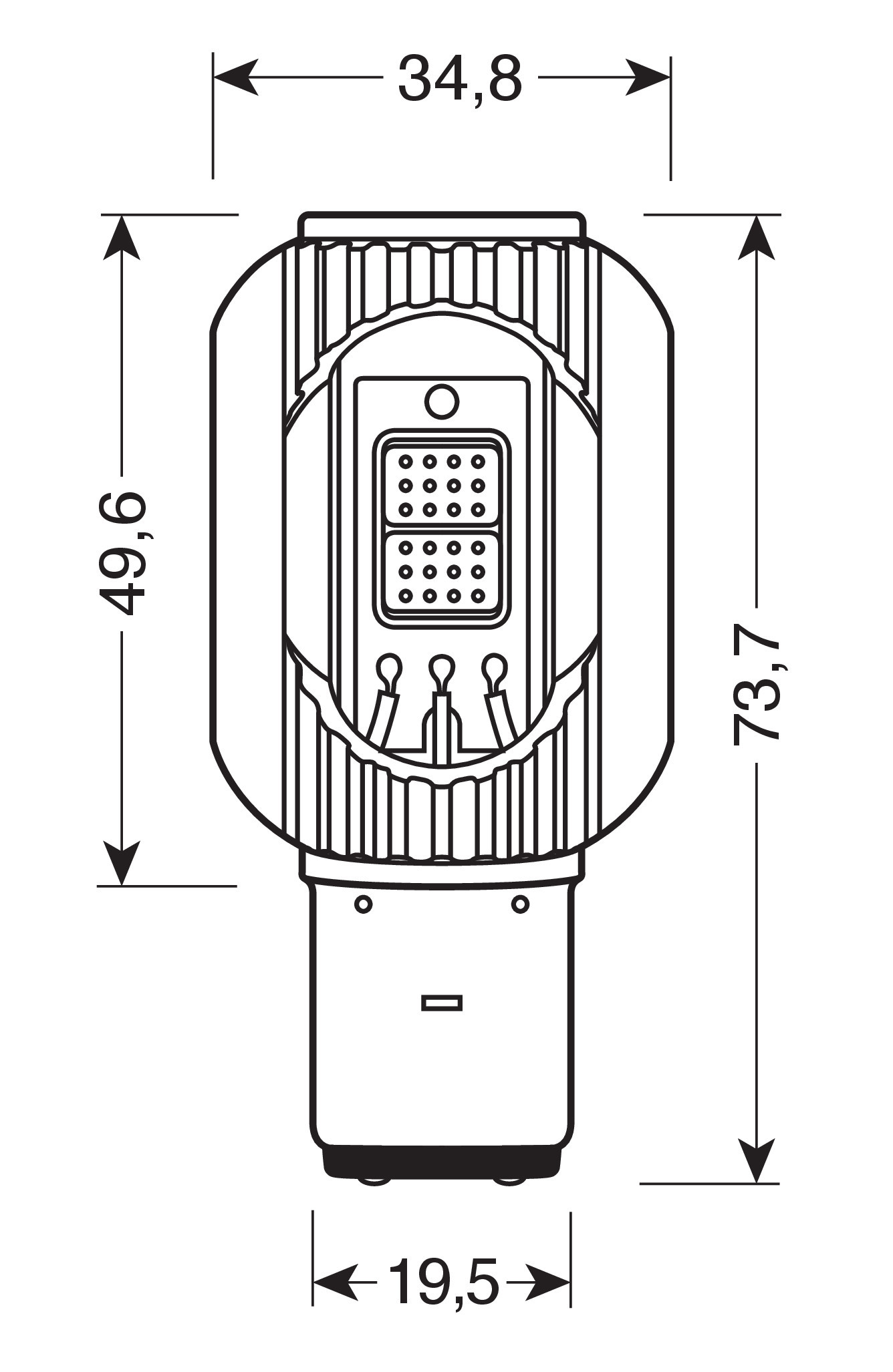 9/32V Mega-Led 2 - 2 SMD x 12 chip - (S2) - BA20d - 1 pz - Scatola - Bianco - Doppia polarità - Resistenza incorporata - immagine 5