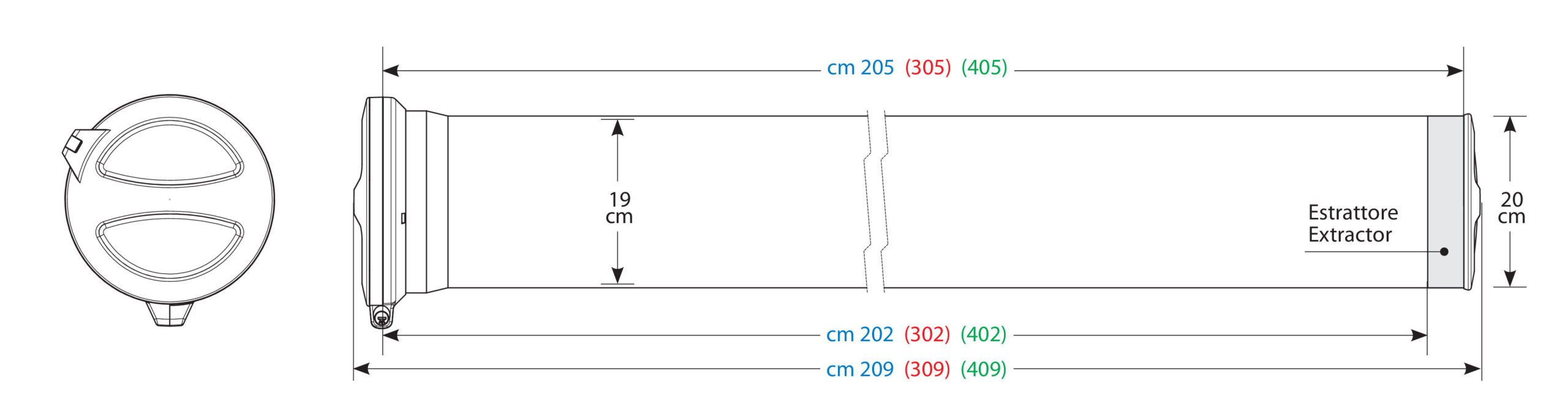 T400, Kargo-Tube, 3 staffe - 405 cm - immagine 5