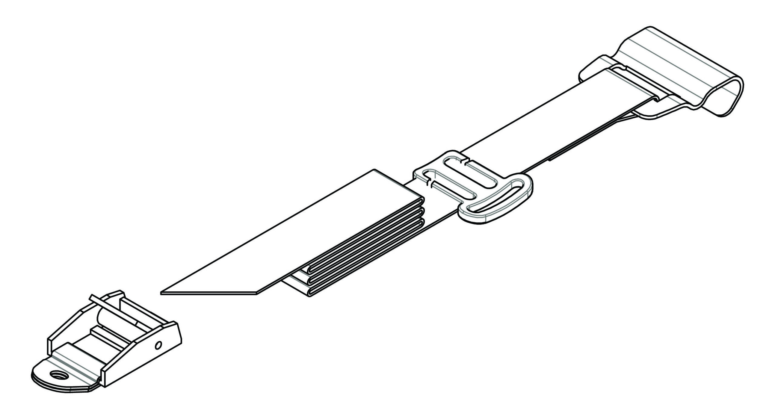 Set 2 cinghie posizioni 1 e 3 per porta bici posteriori