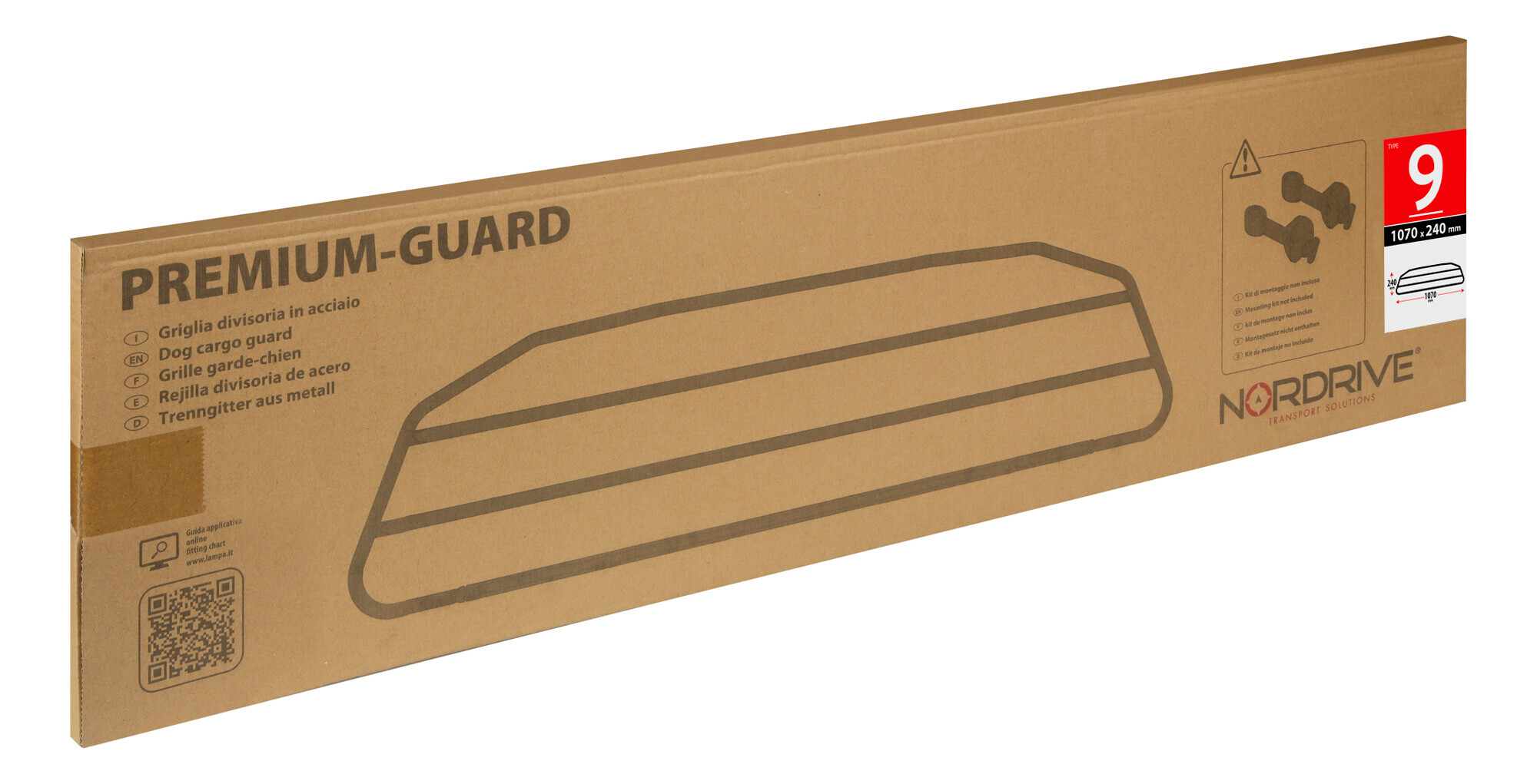 Premium-Guard, griglia divisoria in acciaio - Type 9 - 1070x240 mm - immagine 2