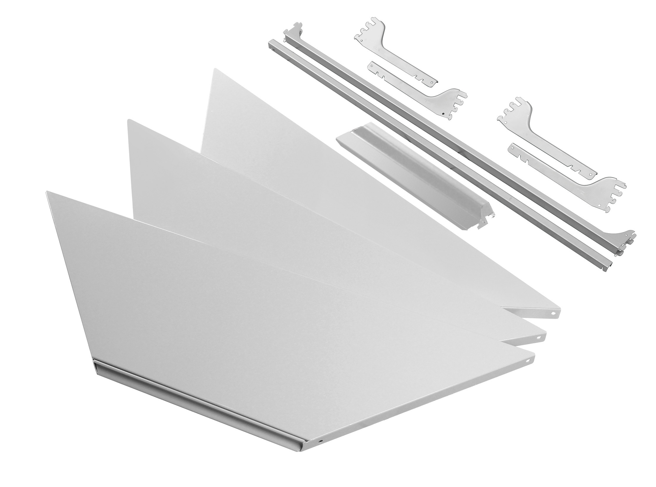 Scaffale angolare F8, kit pannelli e accessori - 210 cm - immagine 3