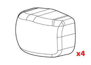 Set 4 tappi per barre Helio, Helio Rail, Helio In-Rail