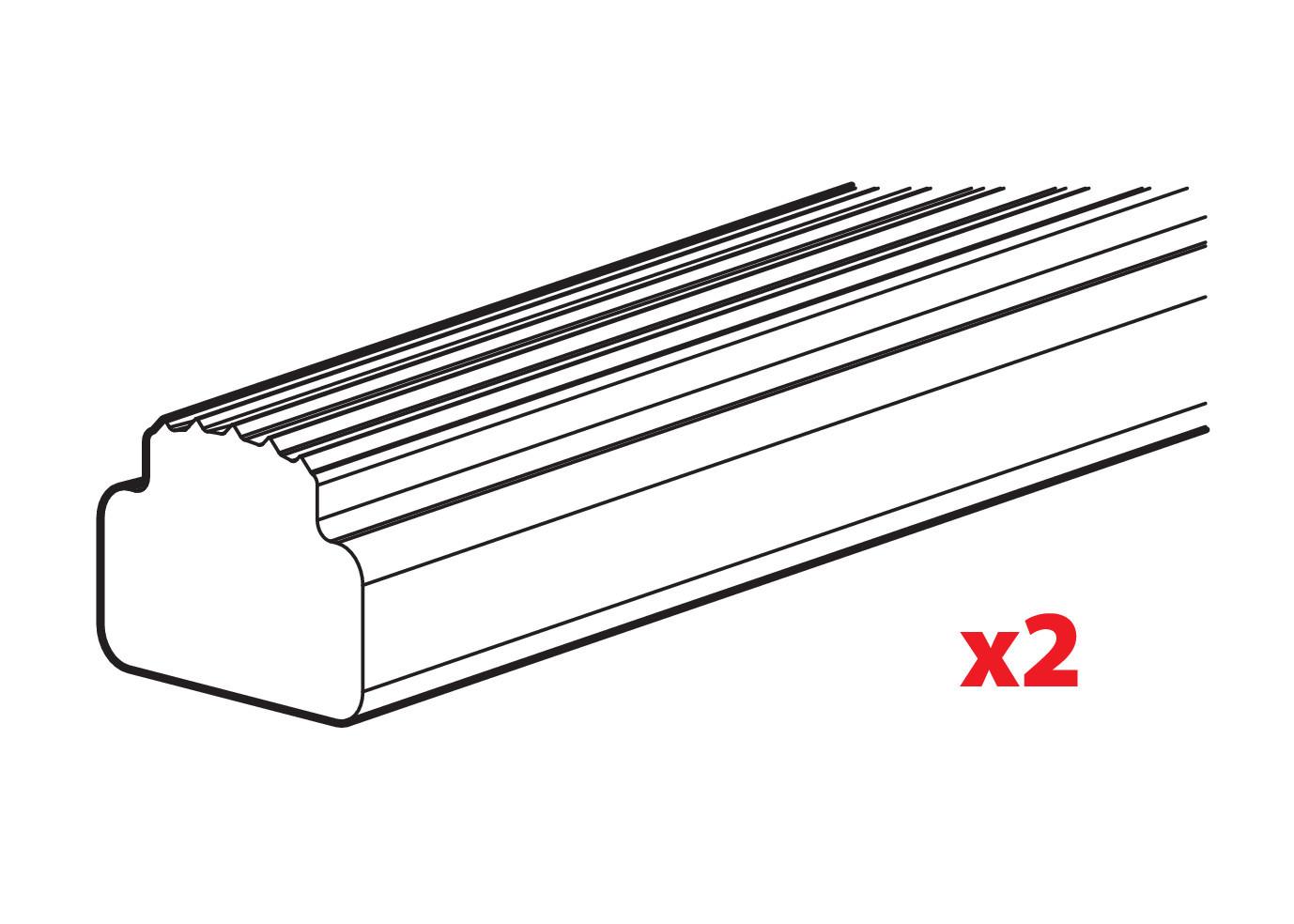 Set 2 gomme superiori - L = 140 cm