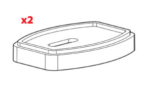 Set 2 distanziali per tamponi kit attacchi Kargo - H = 13 mm