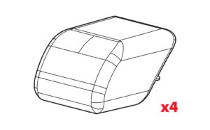 Set 4 tappi per barre Quadra