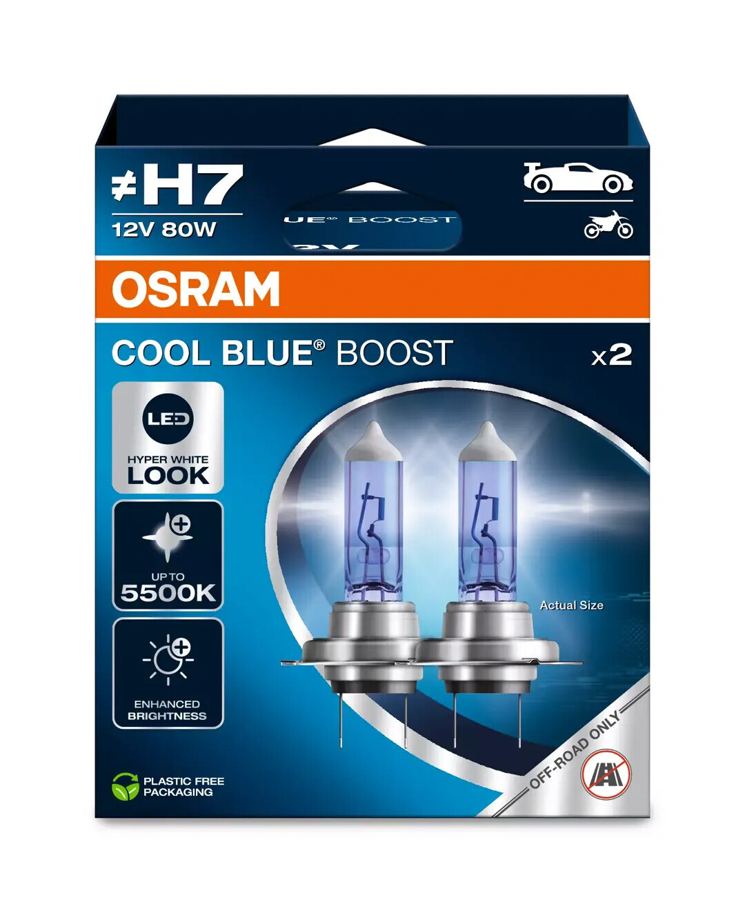 12V Cool Blue Boost - (H7) - 80W - PX26d - 2 pz - Scatola - immagine 2