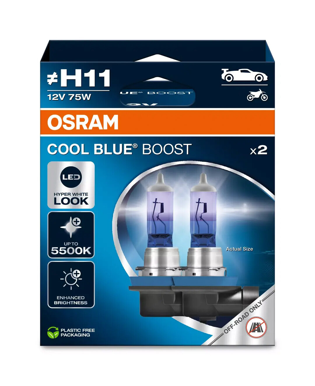 12V Cool Blue Boost - (H11) - 80W - 2 pz - Scatola - immagine 2