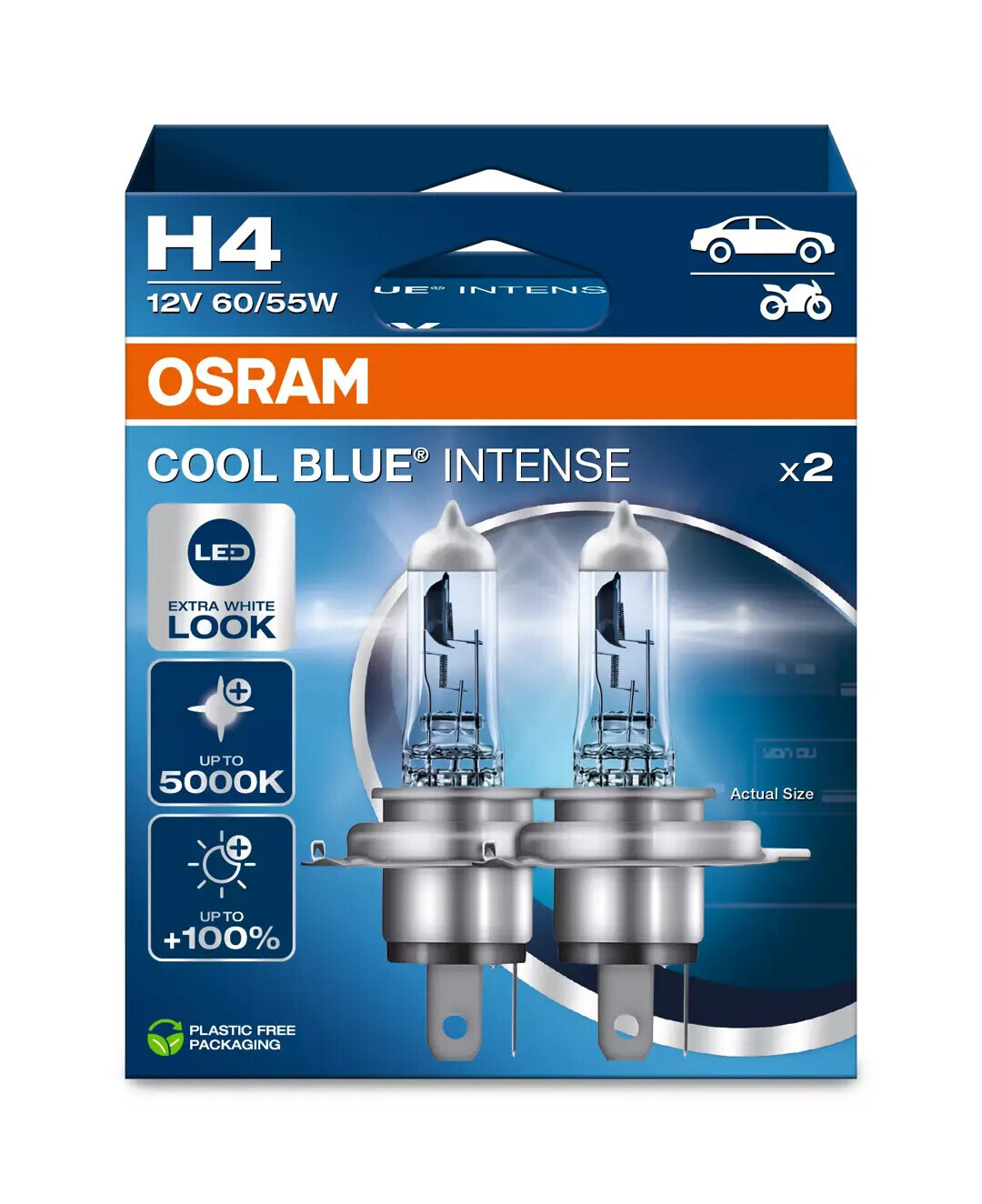 12V Cool Blue Intense (Next Gen) - H4 - 60/55W - P43t - 2 pz - Scatola - immagine 2
