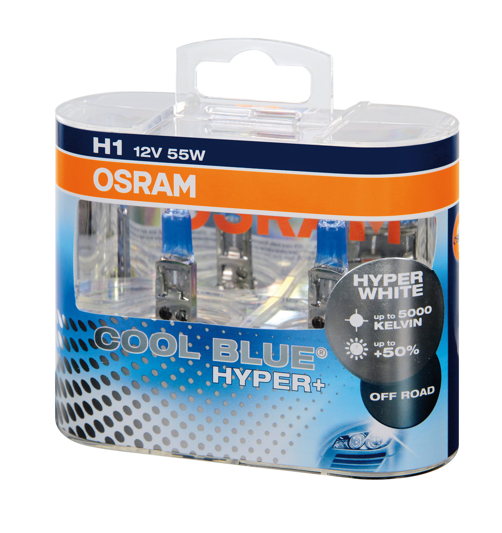 12V Cool Blue Hyper+ - (H1) - 55W - P14,5s - 2 pz - Scatola Plast. - immagine 2