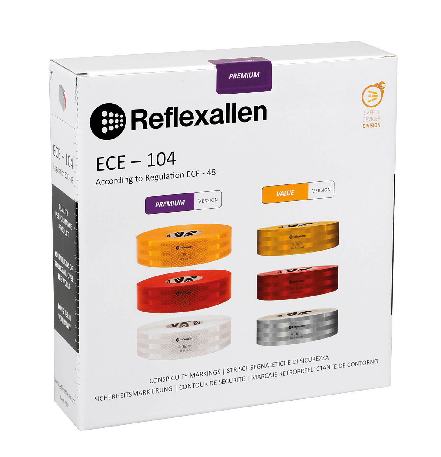 Premium, nastro segnaletico di sicurezza per superfici rigide - 12,5 m - Giallo - immagine 2