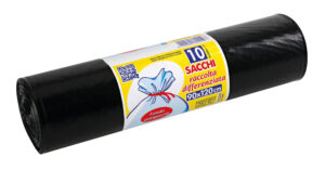 Rotolo 10 sacchi neri per pattumiera - 140 L - 90x120 cm