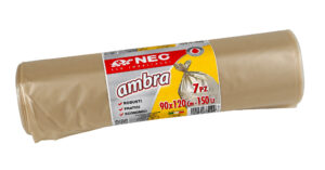 Rotolo 10 sacchi ambra professionali per raccolta differenziata - 140 L - 90x120 cm